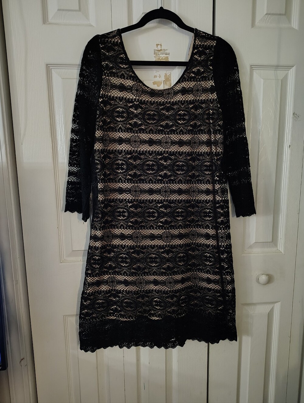 Xhilaration Lace Overlay Dress in Black and Nude